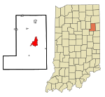 Wells County Indiana Incorporated and Unincorporated areas Bluffton Highlighted